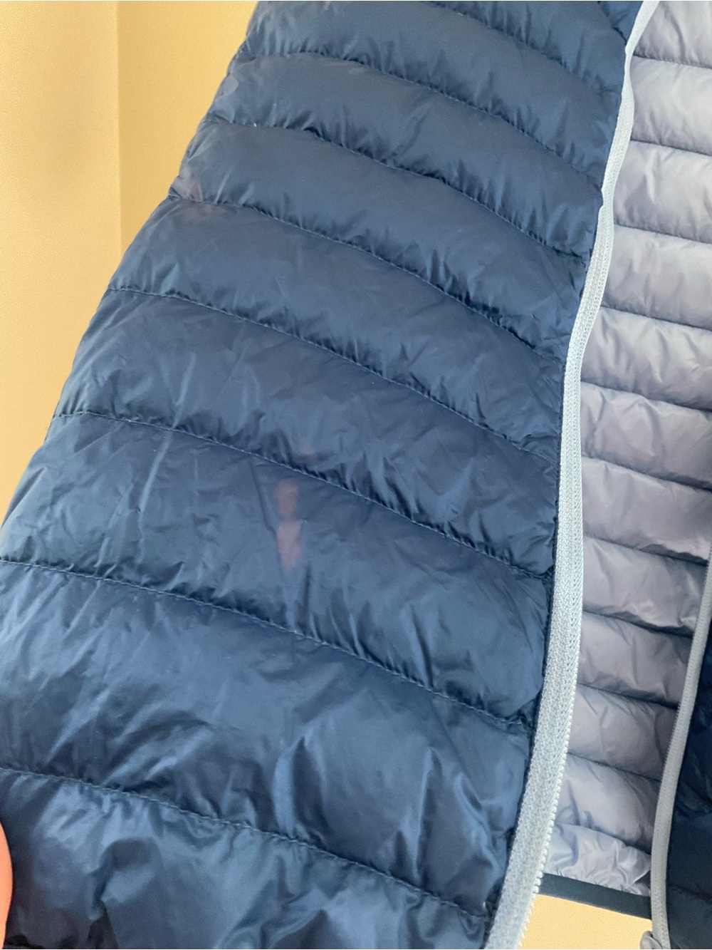 Rokk Norwegian Norway Men's Down hooded Puffer Jacket Navy Blue 21”x26” unisex - Picture 8 of 10